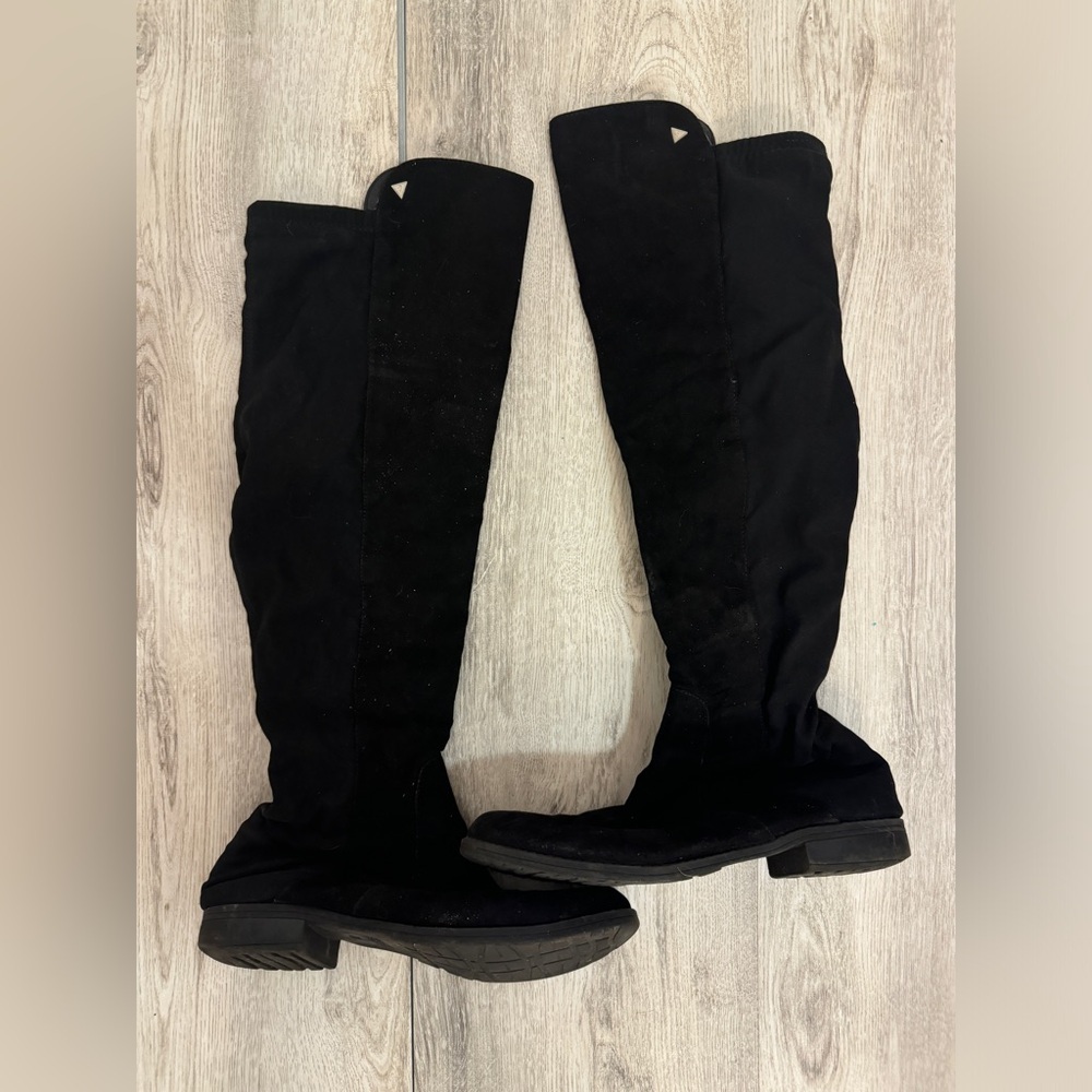 Guess Black Suede Knee-High Boots